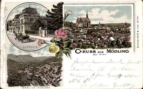 Litho Mödling in Niederösterreich, Kursalon, Gesamtansicht, Klausen