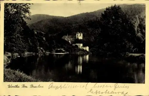 Ak Bardo Śląskie Wartha Schlesien, Teilansicht, Kirche