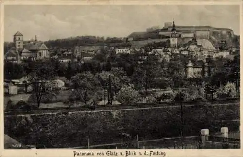 Ak Kłodzko Glatz Schlesien, Gesamtansicht, Festung