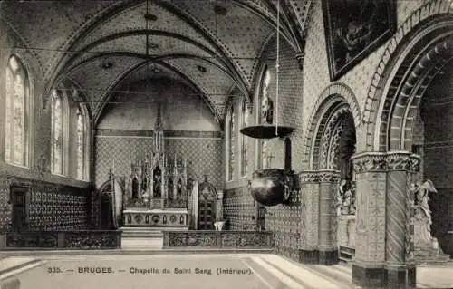 Ak Bruges Brügge Flandern Westflandern, Chapelle du Saint Sang (Interieur)