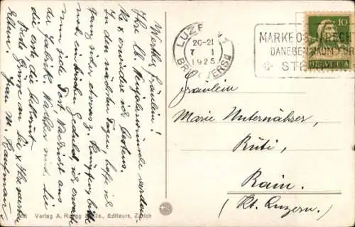 Ak Glückwunsch Neujahr, Gebirge, Wohnhäuser, Schnee