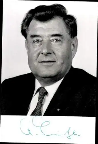 Ak Politiker Alfred Biehle, CSU, Portrait, Autogramm