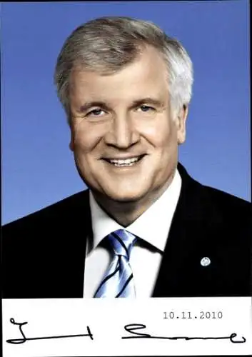 Foto Horst Seehofer, Bayerischer Ministerpräsident, Autogramm