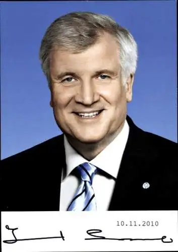 Foto Horst Seehofer, Bayerischer Ministerpräsident, Autogramm