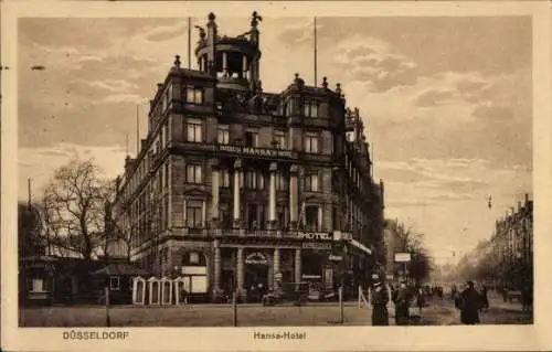 Ak Düsseldorf am Rhein, Hansa Hotel, Außenansicht