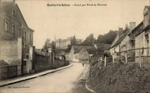 Ak Montfort le Rotrou Sarthe, Entre par Pont de Gennes