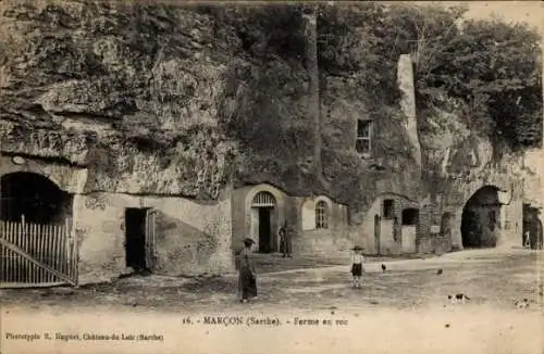 Ak Marçon Sarthe, Ferme en roc