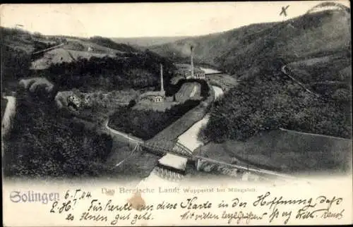 Ak Müngsten an der Wupper Wuppertal, Das Bergische Land, Brücke