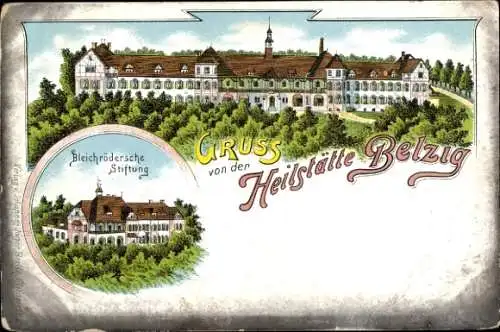 Litho Belzig, Heilstätte, Gebäude der Bleichröderschen Stiftung