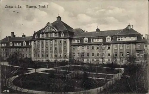 Ak Löbau in Sachsen, Kaserne, Block I