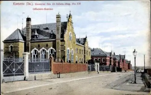 Ak Kamenz in Sachsen, Kaserne 13. Infanterie-Regiment No. 178, Offiziers-Kasino