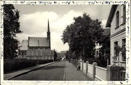 Ak Varel in Oldenburg Jadebusen, Osterstraße, Kirche