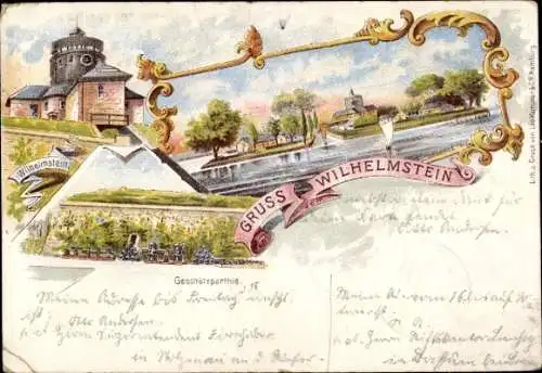 Litho Steinhude Wunstorf in Niedersachsen, Wilhelmstein im Steinhuder Meer