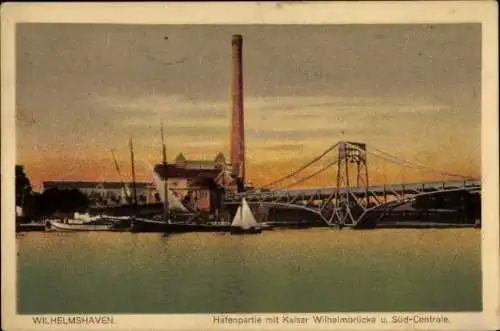 Ak Wilhelmshaven an der Nordsee, Kaiser-Wilhelm-Brücke, Süd-Centrale