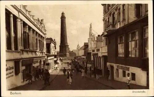 Ak Nordseebad Borkum, Strandstraße, Hotel Der Kaiserhof, Leuchtturm