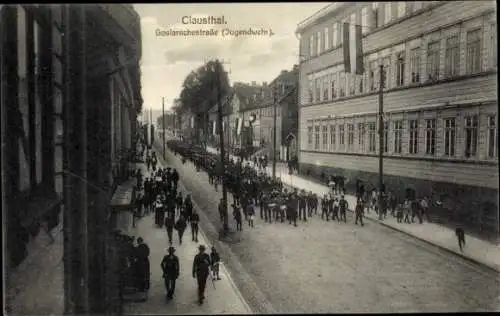 Ak Clausthal Zellerfeld im Oberharz, Goslarsche Straße, Jugendwehr