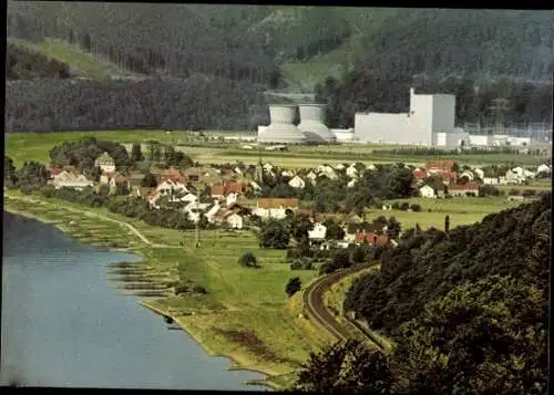 Ak Würgassen Beverungen an der Weser, Gesamtansicht, Kernkraftwerk