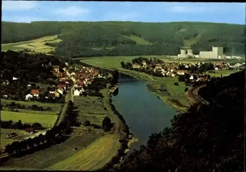 Ak Herstelle Beverungen an der Weser, Würgassen, Totalansicht