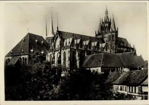 Ak Erfurt in Thüringen, Dom und Severikirche von Südwest