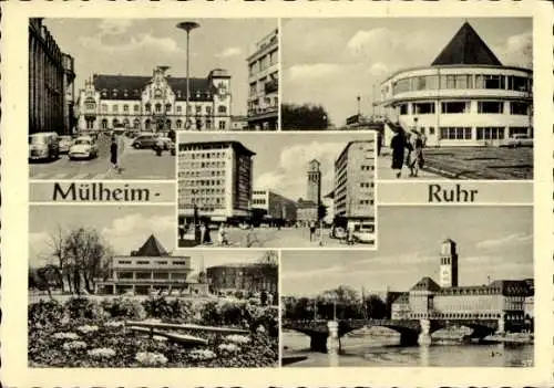 Ak Mülheim an der Ruhr, Post, Stadtmitte, Bahnhof