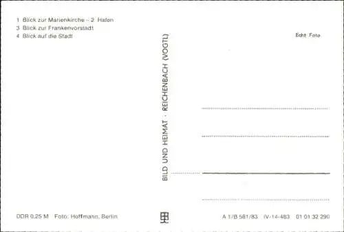 Ak Stralsund in Vorpommern, Marienkirche, Hafen, Frankenvorstadt, Panorama, 750 Jahre 1984