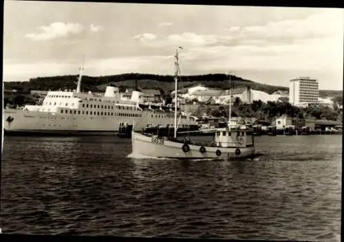 Ak Sassnitz auf Rügen, Hafen, Eisenbahnfähre MS Saßnitz