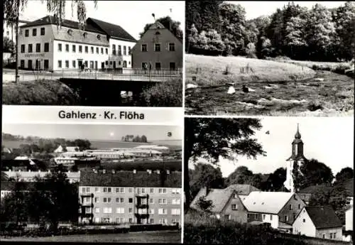 Ak Gahlenz Oederan Sachsen, Konsum-Gaststätte Schöppenschänke, Tal der Kleinen Lößnitz, Neubauten