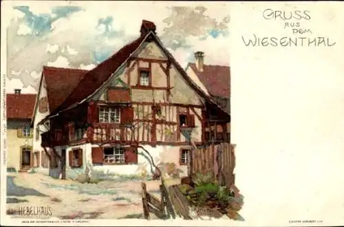 Künstler Litho Mutter, K., Hausen im Wiesental, Hebelhaus