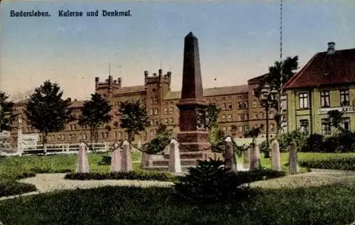 Ak Haderslev Hadersleben Dänemark, Kaserne und Denkmal