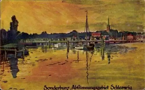 Künstler Ak Sønderborg Sonderburg Dänemark, Abstimmungsgebiet Schleswig, Ort