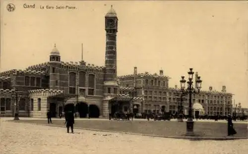 Ak Gent Ostflandern, vue sur la Gare Saint Pierre, Partie am Bahnhof