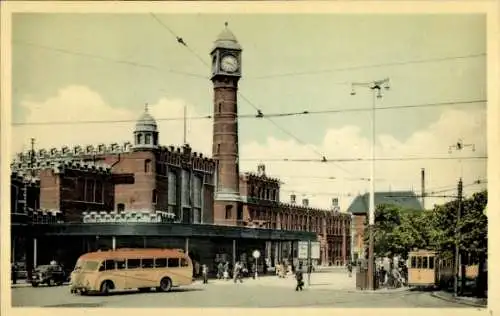 Ak Gand Gent Ostflandern, Bahnhof Saint Pierre, Bus