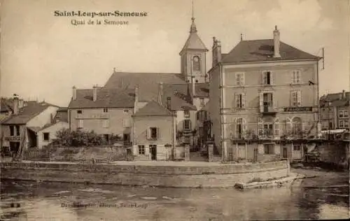 Ak Saint Loup sur Semouse Haute Saône, Quai de la Semouse