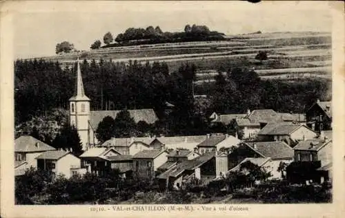 Ak Val et Chatillon Meurthe et Moselle, Vue a vol d'oiseau