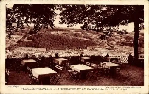 Ak La Feuillée Nouvelle Le Val d'Ajol Lothringen Vosges, La Terrasse et le Panorama