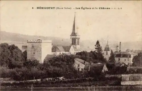 Ak Héricourt Haute Saône, Eglises, Chateau