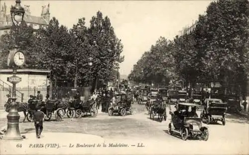 Ak Paris Élysée, Le Boulevard de la Madeleine