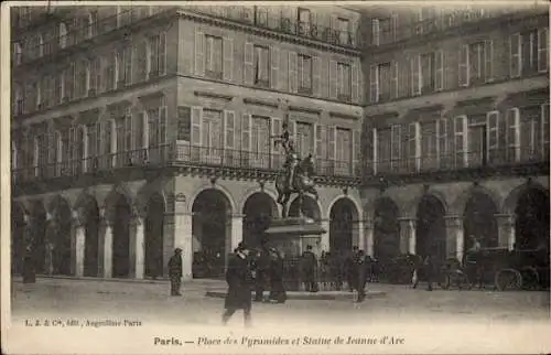 Ak Paris I, Place des Pyramides, Statue Jeanne d'Arc