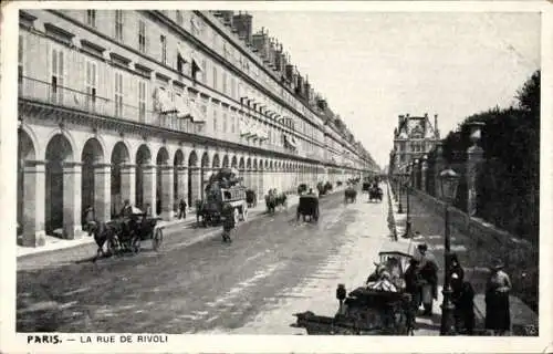 Ak Paris I Louvre, Rue de Rivoli