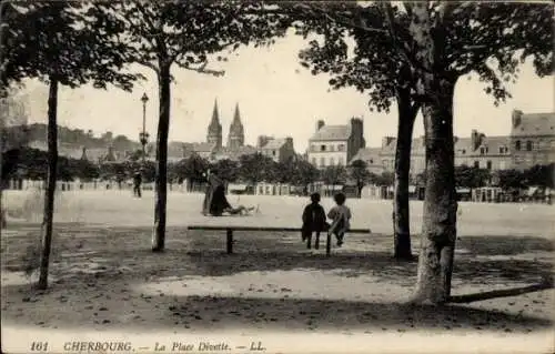 Ak Cherbourg Manche, Place Divette