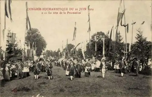 Ak Nancy Meurthe et Moselle, Congres Eucharistique du 21 Juin 1914, La tete de la Procession