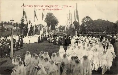 Ak Nancy Meurthe et Moselle, Congres Eucharistique du 21 Juin 1914, Les Congreganistes