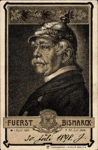 Künstler Ak Otto von Bismarck, Herzog zu Lauenburg, Bundeskanzler, Portrait