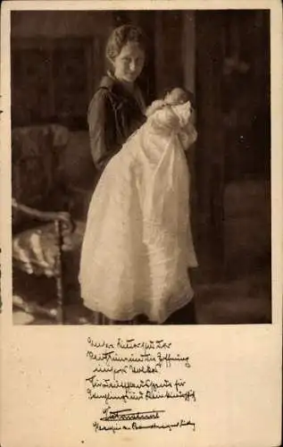 Ak Prinzessin Victoria Luise von Preußen, Herzogin von Braunschweig mit Sohn