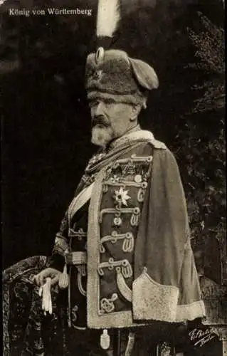 Ak König Wilhelm II von Württemberg, Portrait, Husarenuniform