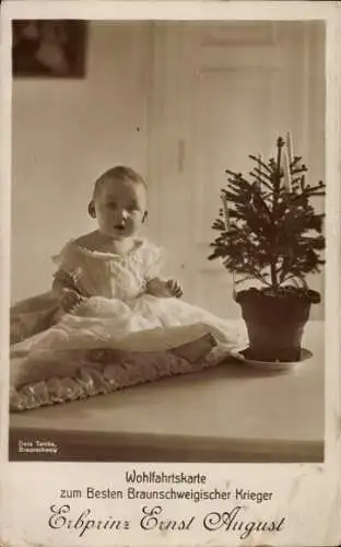 Ak Erbprinz Ernst August von Braunschweig, Kinderportrait, Wohlfahrtskarte, Foto. Dora Tarnke