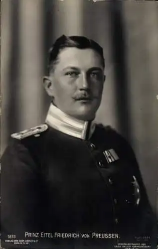 Ak Eitel Friedrich Prinz von Preußen, Portrait in Uniform