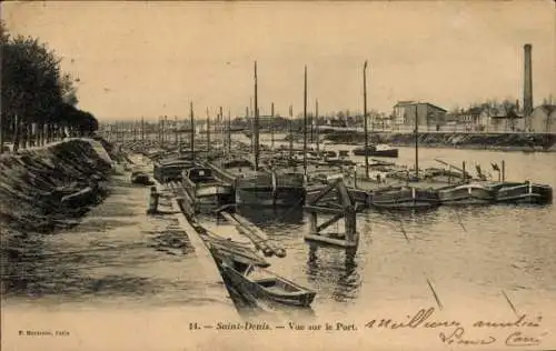 Ak Saint Denis Seine, Hafen