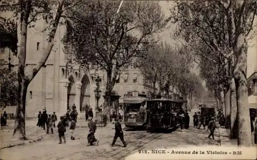 Ak Nice Nizza Alpes Maritimes, Avenue de la Victoire