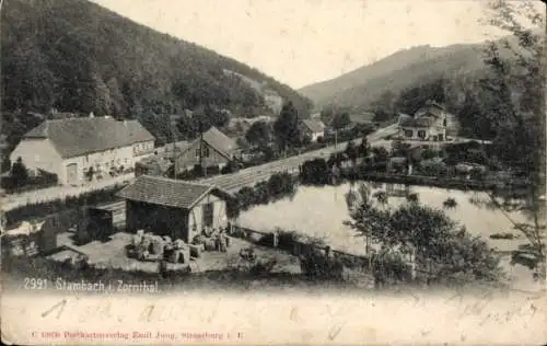 Ak Stambach Elsass Bas Rhin, Zorntal, Bahnstrecke